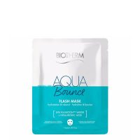 Sachet  of  Biotherm  Aqua  Bounce  Flash  Mask  by  Biotherm,  a  fabric  mask  indicated  for  absorbing  sebum  and  eliminating  impurities.