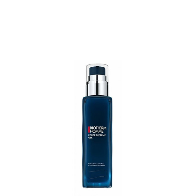 BiothermHommeForceSupremeRevitalizing&Anti-AgingGel100ml Jar of Biotherm Homme Force Supreme Revitalizing & Anti-Aging Gel by Biotherm, a revitalizing gel indicated for signs of aging.