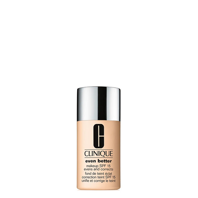 CliniqueEvenBetterMakeupSPF15Color04CreamChamois30ml Bottle of Even Better Makeup SPF15 Color 04 by Clinique, a fluid foundation indicated for reducing dark spots.