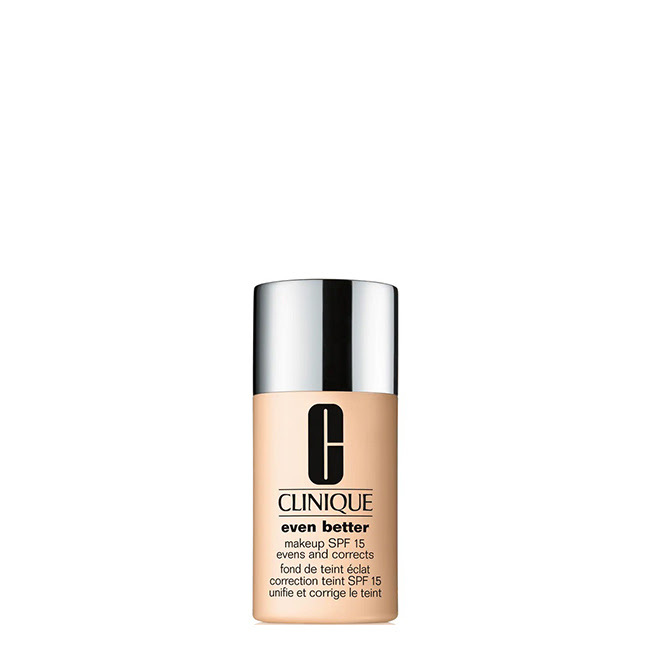 CliniqueEvenBetterMakeupSPF15ColorCN28Ivory30ml Bottle of Clinique Even Better Makeup SPF15 Color CN28 Ivory, a fluid foundation indicated for reducing dark spots.