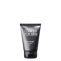 Tube  of  Clinique  Men  Face  Scrub  by  Clinique,  an  exfoliating  cream  indicated  for  eliminating  flaking  and  refining  facial  skin  grain.