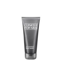 Bottle  of  Clinique  Men  Face  Wash  by  Clinique,  a  cleansing  gel  indicated  for  refreshing  skin  and  controlling  excess  oil  and  shine.