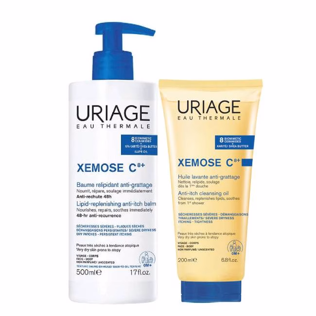UriageXemoseC8PlusSetSoothingOilBalm500mlCleansingOil200ml Uriage Xémose C8+ Set Soothing Oil Balm 500ml + Cleansing Oil 200ml - Image 1