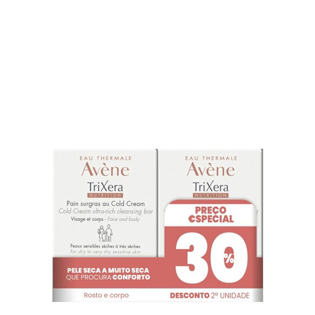 AvèneTriXeraNutritionPainCleansingBarDuo2x100g Avène TriXera Nutrition Pain Cleansing Bar Duo 2x100g