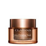 Jar of Clarins Extra-Firming Regenerating Night Cream by Clarins, a night cream indicated for firming and smoothing wrinkles.