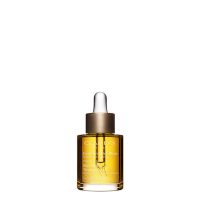 Bottle  of  Clarins  Blue  Orchid  Treatment  Oil  by  Clarins,  a  facial  oil  indicated  for  revitalizing  dry  and  dehydrated  skin.