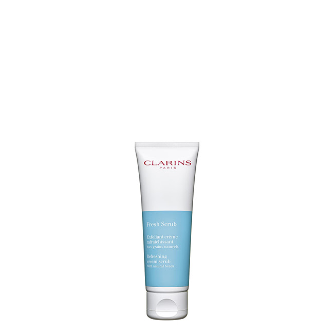 ClarinsFreshScrub50ml Tube of Clarins Fresh Scrub by Clarins, an exfoliating scrub indicated for purifying and brightening the skin texture.