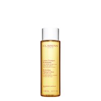 Bottle  of  Clarins  Hydrating  Toning  Lotion  by  Clarins,  a  fluid  lotion  indicated  for  hydrating  and  rebalancing  normal  to  dry  skin.