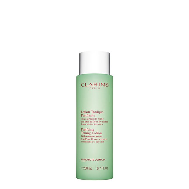 ClarinsPurifyingToningLotion200ml Bottle of Clarins Purifying Toning Lotion by Clarins, a fluid lotion indicated for purifying and regulating oily skin shine.