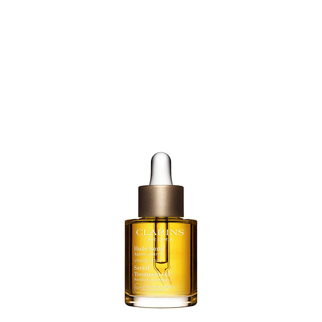 ClarinsSantalTreatmentOil30ml Bottle of Clarins Santal Treatment Oil by Clarins, a facial oil indicated for nourishing and soothing very dry skin.