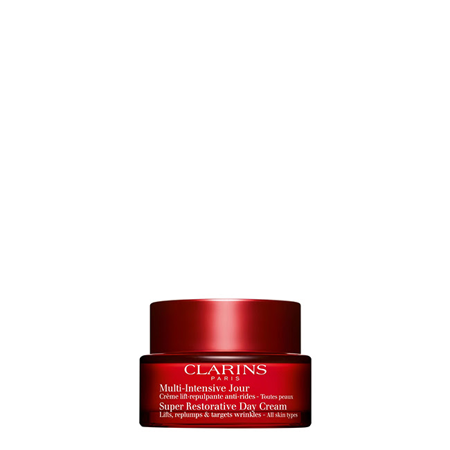 ClarinsSuperRestorativeDayCream50ml Jar of Clarins Super Restorative Day Cream by Clarins, a nourishing cream indicated for moisturizing and reducing wrinkles.