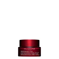 Jar  of  Clarins  Super  Restorative  Night  Cream  by  Clarins,  a  redensifying  cream  indicated  for  fighting  sagging  skin  overnight.
