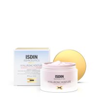 Jar  of  Isdin  Isdinceutics  Hyaluronic  Moisture  by  Isdin,  a  lightweight  cream  indicated  for  soothing  and  hydrating  sensitive  skin.