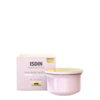 Jar  of  Isdin  Isdinceutics  Hyaluronic  Moisture  Refill  by  Isdin,  a  lightweight  cream  indicated  for  soothing  and  hydrating  sensitive  skin.
