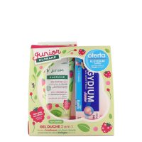 Klorane Junior Kit Raspberry Shower Gel + Elgydium Toothpaste