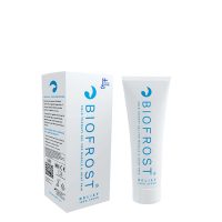 Tube  of  Biofrost  Relief  Cold  Gel  by  Biofrost,  a  cryotherapy  gel  indicated  for  relief  of  bone,  muscle  and  joint  pain.