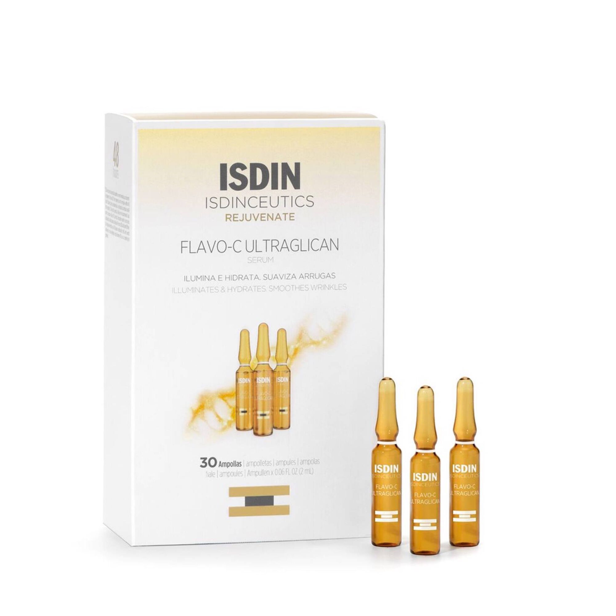 Isdin Isdinceutics Flavo-C Ultraglican Ampoules 30x2ml Box of Isdinceutics Flavo-C Ultraglican Ampoules by Isdin, a firming treatment indicated for skin luminosity.