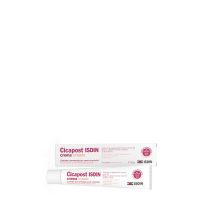 Tube  of  Cicapost  Post  Scarring  Cream  by  Isdin,  a  repair  cream  indicated  for  skin  scars  and  pigmentation.