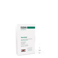 Box  of  Verrutop  Hard  to  Treat  Warts  Ampoules  by  Isdin,  a  medical  device  indicated  for  the  elimination  of  warts.