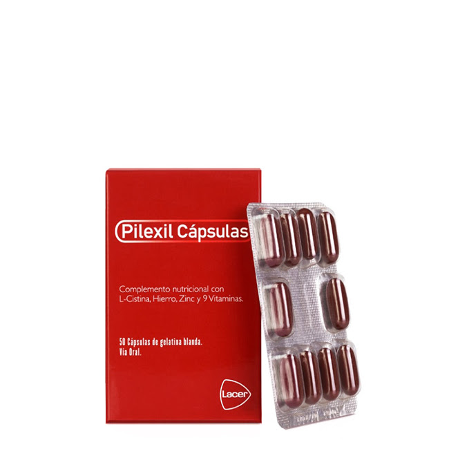 PilexilAnti-HairLossCapsulesx50 Box of Pilexil Anti-Hair Loss Capsules by Pilexil, a food supplement indicated for combating intense and excessive hair loss.