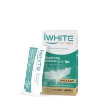 Box  of  iWhite  Natural  Dissolving  Whitening  Strips  by  iWhite,  a  dissolving  strip  indicated  for  effective  teeth  whitening.