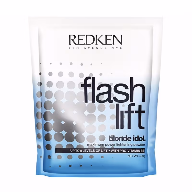 1-redken-blonde-idol-flash-lift-500-gr Jar of Redken Blonde Idol Flash Lift Lightening Powder by Redken, a lightening powder indicated for maximum bleaching.