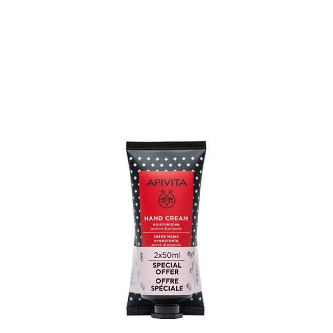 ApivitaJasmine&PropolisHandCreamDuo2x50ml Tube of Apivita Jasmine & Propolis Hand Cream Duo by Apivita, a hand cream indicated for nourishing and strengthening nails.