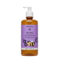 Bottle  of  Apivita  Mini  Bees  Gentle  Kids  Shampoo  by  Apivita,  a  shampoo  indicated  for  moisturizing  and  softening  children  hair.