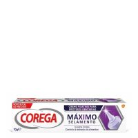 Tube  of  Corega  Maximum  Sealing  Cream  by  Corega,  a  strong  hold  cream  indicated  for  maximal  sealing  of  dentures.