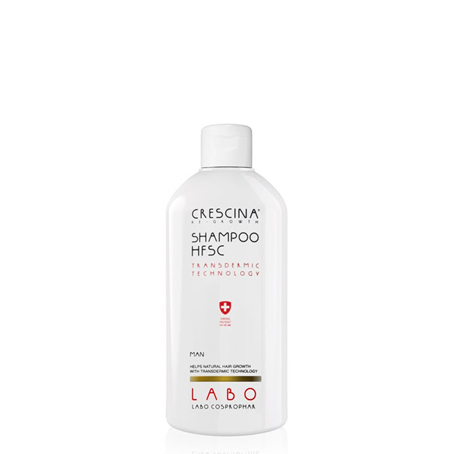 CrescinaHFSCTransdermicManShampoo200ml Bottle of Crescina HFSC Transdermic Man Shampoo by Crescina, a shampoo indicated for stimulating male hair growth.