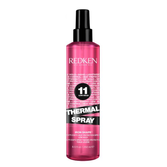 Redken 11 Thermal Spray Spray of Redken Iron Shape 11 Thermal Protecting Spray by Redken, a styling spray indicated for thermal protection and frizz control.