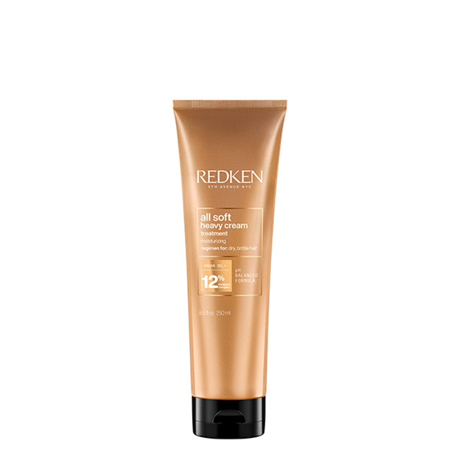 RedkenAllSoftHeavyCreamTreatment250ml Jar of Redken All Soft Heavy Cream Treatment by Redken, a nourishing mask indicated for repairing dry and brittle hair.
