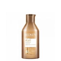 Bottle  of  Redken  All  Soft  Moisturizing  Conditioner  by  Redken,  a  conditioner  indicated  for  dry  and  brittle  hair.