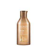 Bottle  of  Redken  All  Soft  Moisturizing  Shampoo  by  Redken,  a  shampoo  indicated  for  moisturizing  dry  and  brittle  hair.