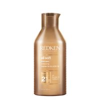 Bottle  of  Redken  All  Soft  Moisturizing  Shampoo  by  Redken,  a  shampoo  indicated  for  moisturizing  dry  and  brittle  hair.