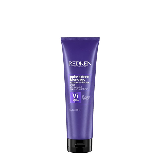 RedkenColorExtendBlondageExpressMask250ml Jar of Redken Color Extend Blondage Express Mask by Redken, a hair mask indicated for toning and smoothing blonde hair.
