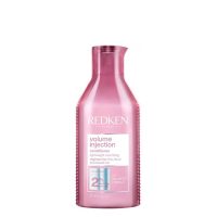 Bottle  of  Redken  Volume  Injection  Volumizing  Conditioner  by  Redken,  a  conditioner  indicated  for  boosting  natural  hair  volume.