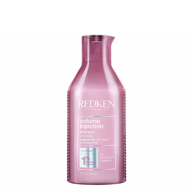 RedkenVolumeInjectionVolumizingShampoo300ml Bottle of Redken Volume Injection Volumizing Shampoo by Redken, a shampoo indicated for cleansing and boosting hair volume.