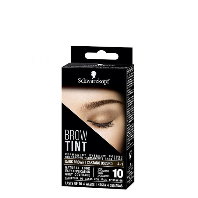SchwarzkopfBrowTintPermanetEyebrowColor4-1DarkBrown Syoss Brow Tint 眉毛用パーマネントカラー 4-1 ダークブラウン - 画像 (1)