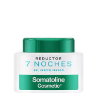Product  container  of  Somatoline  Cosmetic  7  Nights  Intensive  Slimming  Gel  by  Somatoline,  a  gel  indicated  for  localized  fat.