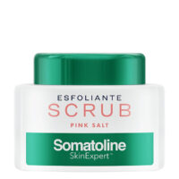 Jar  of  Somatoline  Cosmetic  Pink  Salt  Scrub  by  Somatoline  Cosmetic,  a  scrub  indicated  for  revitalizing  and  smoothing  body  skin.