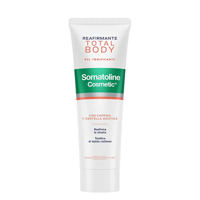 Somatoline Cosmetic Total Body Firming Gel 250ml Product container of Somatoline Cosmetic Total Body Firming Gel by Somatoline, a gel indicated for toning skin tissues.