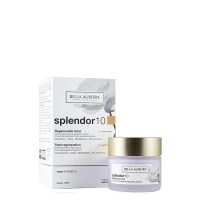Jar  of  Bella  Aurora  Splendor10  Total  Regenerating  Night  Cream  by  Bella  Aurora,  a  gel-in-oil  cream  indicated  for  skin  regeneration.