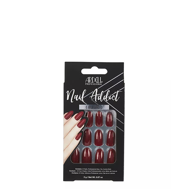 ArdellNailAddictPremiumArtificialNailSetSipofWinex24 アーデル ネイル アディクト プレミアム 人工ネイル セット ワイン x24 - 画像 (1)