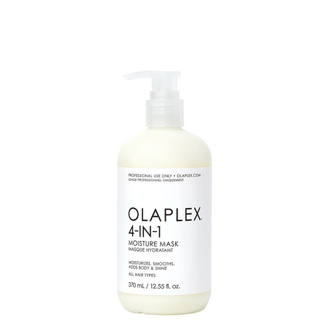 Olaplex4in1MoistureMask370ml Jar of Olaplex 4 in 1 Moisture Mask by Olaplex, a concentrated mask indicated for moisturizing and repairing damaged hair.