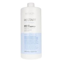 Bottle  of  Revlon  Re-Start  Hydration  Moisture  Micellar  Shampoo  by  Revlon,  a  shampoo  indicated  for  hydrating  dry  hair  and  reducing  frizz.