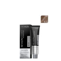 Product  container  of  Revlonissimo  Colorsmetique  High  Coverage  Color  6,12  Dark  Ash  Iridescent  Blonde  by  Revlon,  a  creamy  hair  color  for  grey  hair.