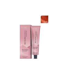 Product  container  of  Revlonissimo  Colorsmetique  Mixers  by  Revlon,  a  creamy  hair  color  indicated  for  customizable  hair  coloring.