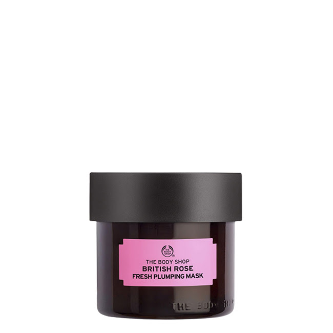 TheBodyShopBritishRoseFreshPlumpingMask75ml Jar of The Body Shop British Rose Fresh Plumping Mask by The Body Shop, a gel mask indicated for plumping dehydrated skin.