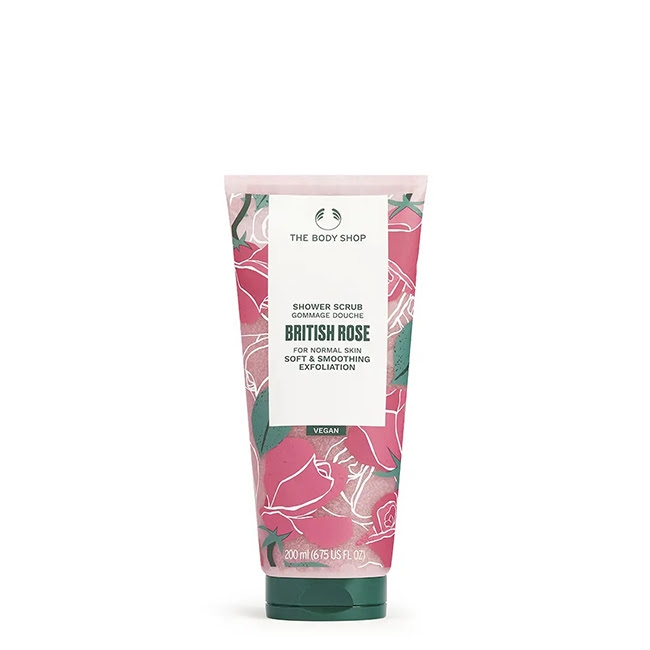 TheBodyShopBritishRoseShowerScrub200ml The Body Shop British Rose Shower Scrub Esfoliante Corporal 200ml - Image 1